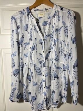 Maeve Anthropologie Animal Print Tunic Blouse